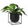 By Lassen Kubus Blomkruka 23cm Svart -hemma butik 2023 bylassen kubus flowerpot 23 black plant