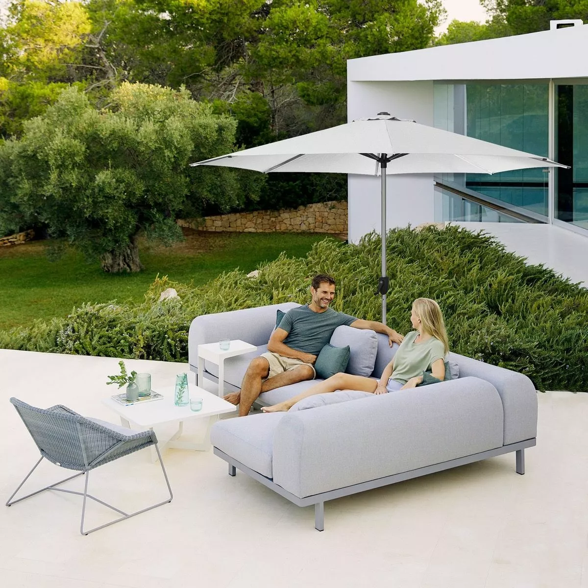 Cane-line Sunshade Parasoll Med Tilt Lys Grå 4 Cane-line Sunshade Parasoll Med Tilt Lys Grå - Bild 2