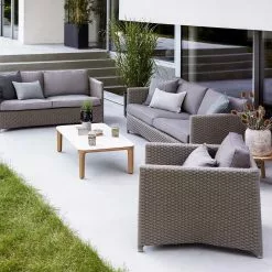 Cane-line Diamond Loungestol Inkl. Natté Taupe Pute -hemma butik 2023 diamond 2 seater sofa diamond 3 seater sofa diamond lounge chair 9788