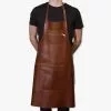 Dutchdeluxes Dragkedja Stil Förkläde Läder Klassisk Brun -hemma butik 2023 zipper style aprons classic leather dark brown 01